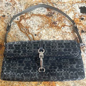Beautiful Signature Coach Black/Silver Metallic Bag